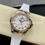 HB Factory Hublot Classic Fusion 550.OS.2200.RW.1804.ORL20 40mm Diamond Rose Gold White Rubber Strap White Dial