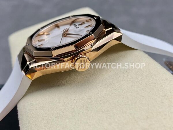 HB Factory Hublot Classic Fusion 550.OS.2200.RW.ORL20 40mm Rose Gold White Rubber Strap White Dial