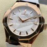 HB Factory Hublot Classic Fusion 550.OS.2200.RW.ORL20 40mm Rose Gold White Rubber Strap White Dial
