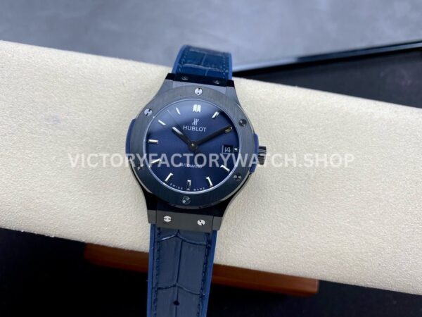 HB Factory Hublot Classic Fusion 565.CM.7170.LR 38mm Steel Leather Strap Blue Dial