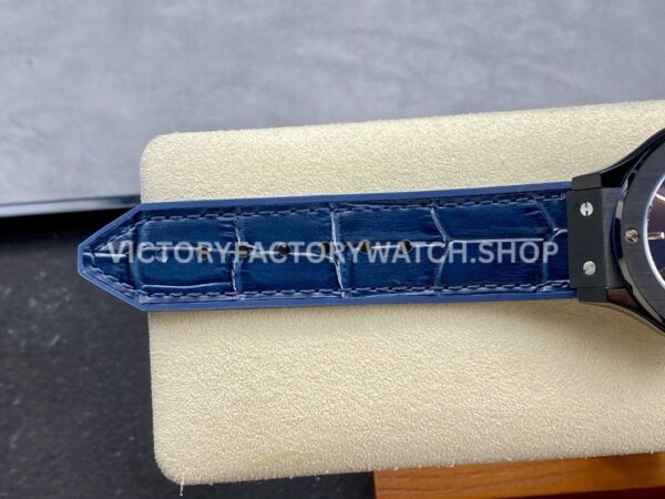 HB Factory Hublot Classic Fusion 565.CM.7170.LR 38mm Steel Leather Strap Blue Dial