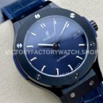 HB Factory Hublot Classic Fusion 565.CM.7170.LR 38mm Steel Leather Strap Blue Dial