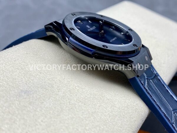 HB Factory Hublot Classic Fusion 565.CM.7170.LR 38mm Steel Leather Strap Blue Dial