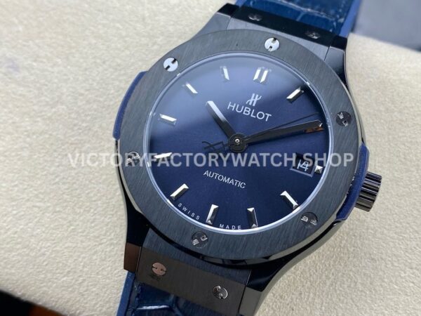 HB Factory Hublot Classic Fusion 565.CM.7170.LR 38mm Steel Leather Strap Blue Dial