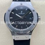 HB Factory Hublot Classic Fusion 565.NX.1470.RX 38mm steel rubber strap black dial replica watch