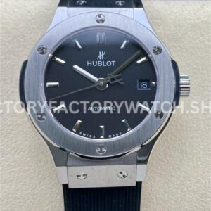HB Factory Hublot Classic Fusion 565.NX.1470.RX 38mm steel rubber strap black dial replica watch