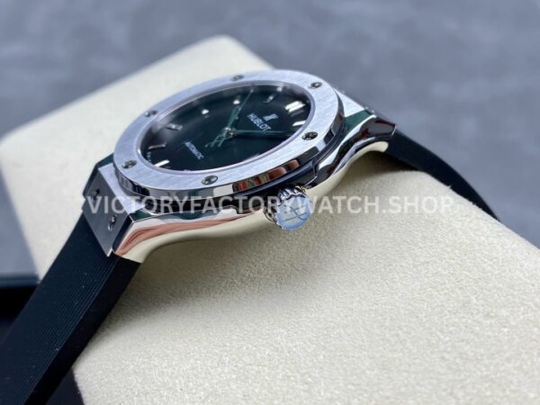 HB Factory Hublot Classic Fusion 565.NX.1470.RX 38mm Steel Rubber Strap Black Dial