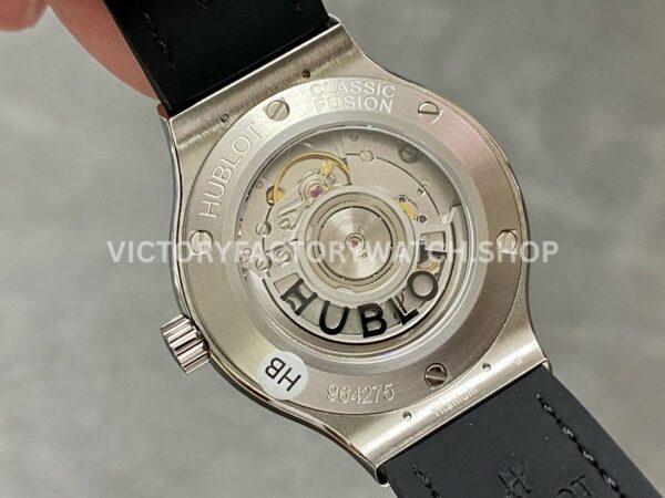 HB Factory Hublot Classic Fusion 565.NX.1470.RX.1204 38mm Steel Leather Strap Diamond Bezel Black Dial