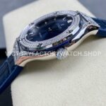 HB Factory Hublot Classic Fusion 565.NX.7170.LR 38mm Steel Diamond Bezel Leather Strap Blue Dial