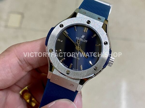 HB Factory Hublot Classic Fusion 565.NX.7170.RX 38mm Steel Blue Rubber Strap Blue Dial