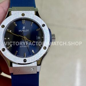 HB Factory Hublot Classic Fusion 565.NX.7170.RX 38mm steel blue rubber strap blue dial replica watch