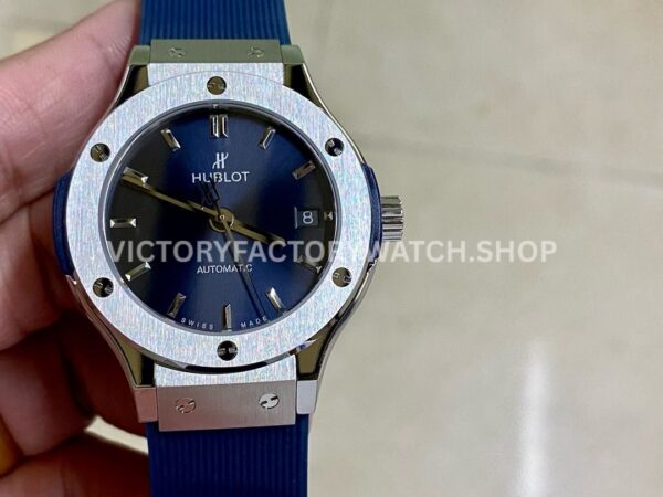 HB Factory Hublot Classic Fusion 565.NX.7170.RX 38mm steel blue rubber strap blue dial replica watch