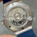 HB Factory Hublot Classic Fusion 565.NX.7170.RX.1204 38mm Steel Blue Rubber Strap Diamond Beze Blue Dial