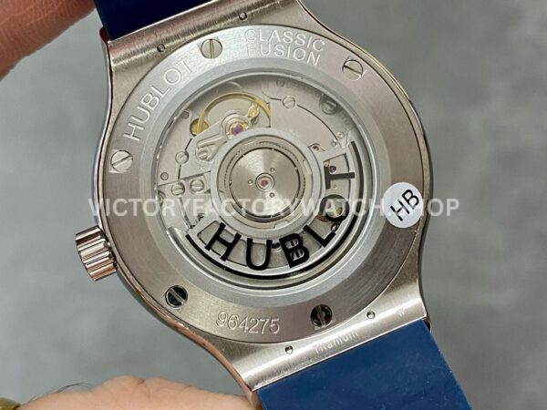 HB Factory Hublot Classic Fusion 565.NX.7170.RX.1204 38mm Steel Blue Rubber Strap Diamond Beze Blue Dial