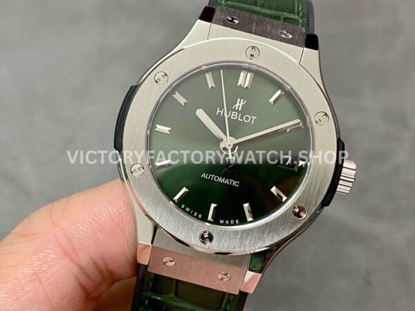 HB Factory Hublot Classic Fusion 565.NX.8970.LR 38mm Leather Strap Green Dial
