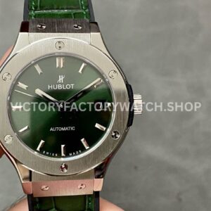 HB Factory Hublot Classic Fusion 565.NX.8970.LR 38mm leather strap green dial replica watch