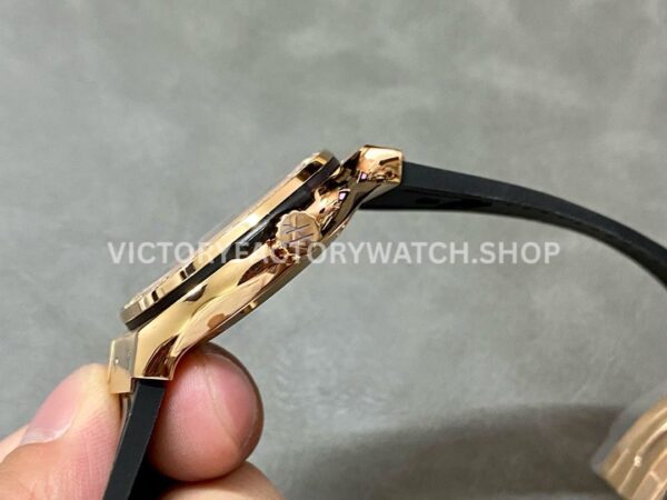 HB Factory Hublot Classic Fusion 565.OX.1480.LR.1204 38mm Rose Gold Leather Strap Diamond Bezel Black Dial
