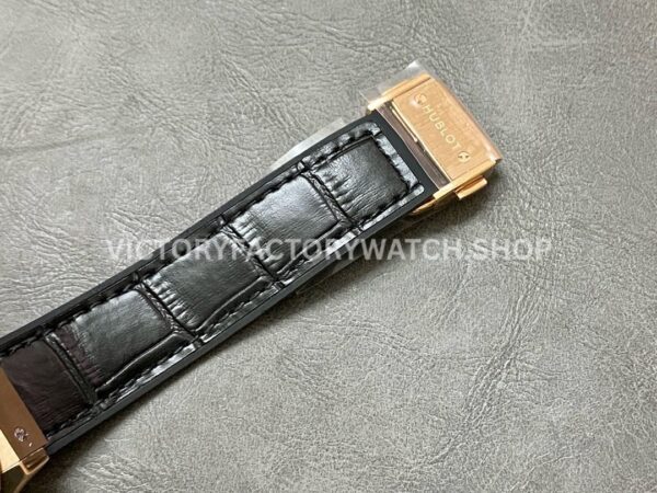 HB Factory Hublot Classic Fusion 565.OX.1480.LR.1204 38mm Rose Gold Leather Strap Diamond Bezel Black Dial