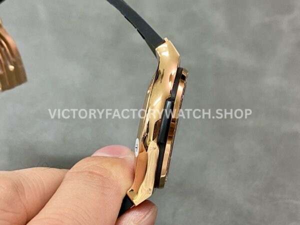 HB Factory Hublot Classic Fusion 565.OX.1480.LR.1204 38mm Rose Gold Leather Strap Diamond Bezel Black Dial