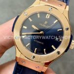 HB Factory Hublot Classic Fusion 565.OX.7180.LR 38mm Rose Gold Leather Strap Blue Dial