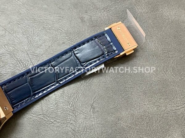HB Factory Hublot Classic Fusion 565.OX.7180.LR 38mm Rose Gold Leather Strap Blue Dial