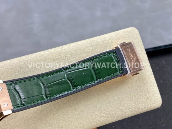 HB Factory Hublot Classic Fusion 565.OX.8980.RX 38mm Rose Gold Leather Strap Green Dial