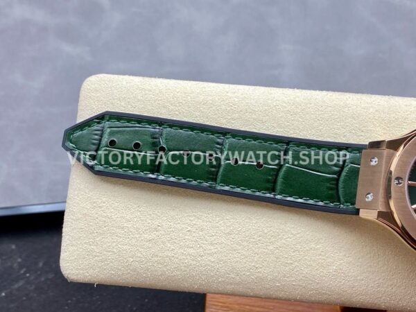 HB Factory Hublot Classic Fusion 565.OX.8980.RX 38mm Rose Gold Leather Strap Green Dial