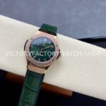 HB Factory Hublot Classic Fusion 565.OX.8980.RX 38mm Rose Gold Leather Strap Green Dial