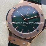HB Factory Hublot Classic Fusion 565.OX.8980.RX 38mm Rose Gold Leather Strap Green Dial
