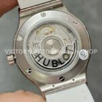 HB Factory Hublot Classic Fusion 582.NX.2610.RX.1204 38mm Steel Leather Strap Diamond Bezel White Dial