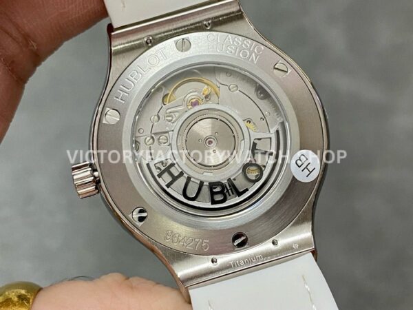 HB Factory Hublot Classic Fusion 582.NX.2610.RX.1204 38mm Steel Leather Strap Diamond Bezel White Dial