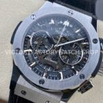 HB Factory Hublot Classic Fusion Aerofusion 525.NX.0170.RX 45mm Steel Leather Strap Skeletonized Dial