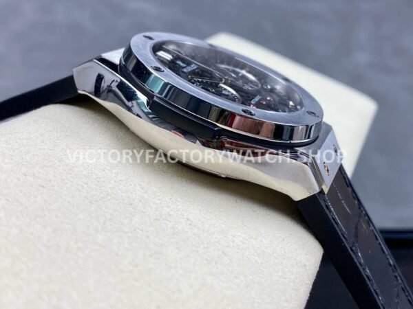 HB Factory Hublot Classic Fusion Aerofusion 525.NX.0170.RX 45mm Steel Leather Strap Skeletonized Dial