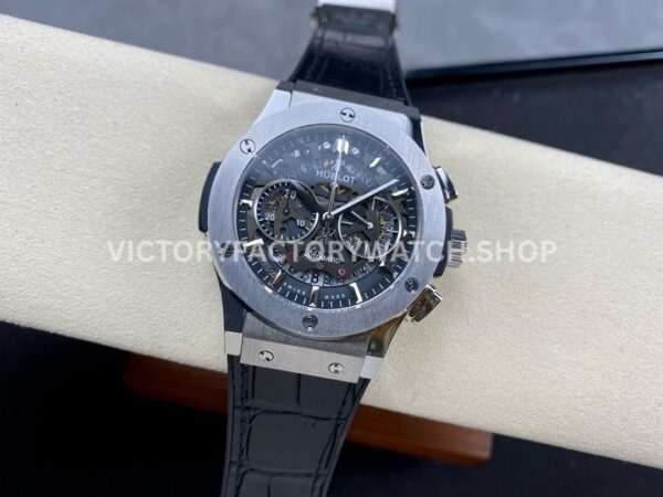 HB Factory Hublot Classic Fusion Aerofusion 525.NX.0170.RX 45mm Steel Leather Strap Skeletonized Dial