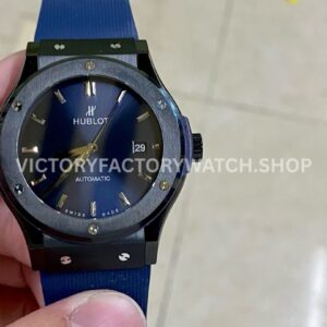 HB Factory Hublot Classic Fusion Blue 511.CM.7170.RX 42mm rubber strap ceramic bezel blue dial replica watch