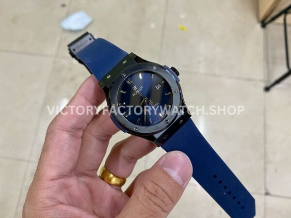HB Factory Hublot Classic Fusion Blue 511.CM.7170.RX 42mm Rubber Strap Ceramic Bezel Blue Dial