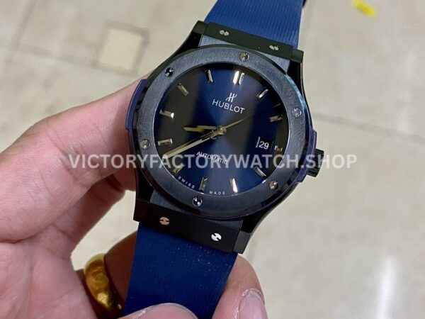 HB Factory Hublot Classic Fusion Blue 511.CM.7170.RX 42mm Rubber Strap Ceramic Bezel Blue Dial
