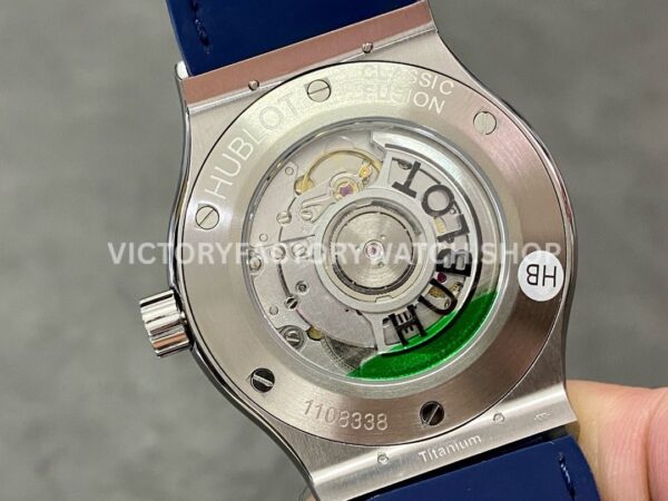 HB Factory Hublot Classic Fusion Blue 542.NX.7170.RX 42mm Blue Leather Strap Titanium Bezel Blue Dial