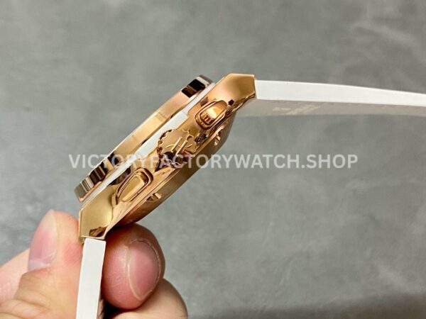 HB Factory Hublot Classic Fusion Chronograph 45mm Rose Gold Leather Strap White Dial