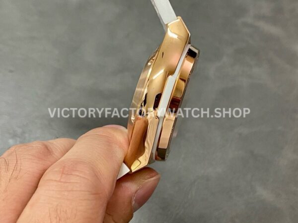 HB Factory Hublot Classic Fusion Chronograph 45mm Rose Gold Leather Strap White Dial