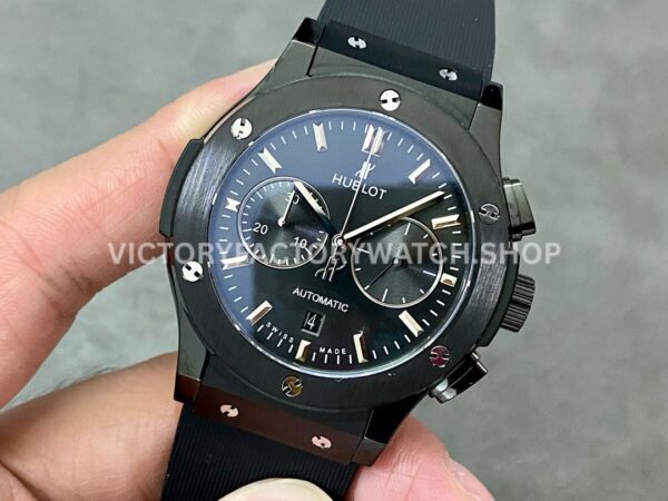 HB Factory Hublot Classic Fusion Chronograph 521.CM.1171.RX 45mm Rubber Strap Ceramic Bezel Black Dial