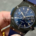 HB Factory Hublot Classic Fusion Chronograph 521.CM.7170.RX 45mm Blue Rubber Strap Ceramic Bezel Blue Dial