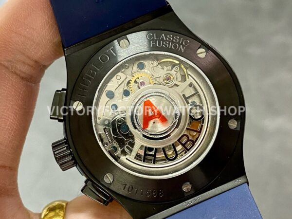 HB Factory Hublot Classic Fusion Chronograph 521.CM.7170.RX 45mm Blue Rubber Strap Ceramic Bezel Blue Dial