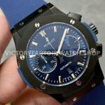 HB Factory Hublot Classic Fusion Chronograph 521.CM.7170.RX 45mm Blue Rubber Strap Ceramic Bezel Blue Dial