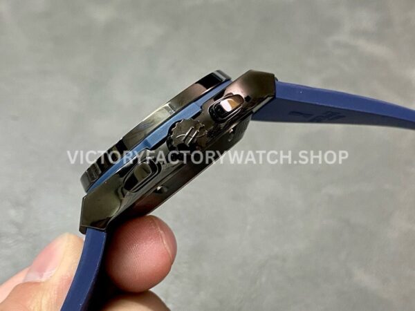 HB Factory Hublot Classic Fusion Chronograph 521.CM.7170.RX 45mm Blue Rubber Strap Ceramic Bezel Blue Dial