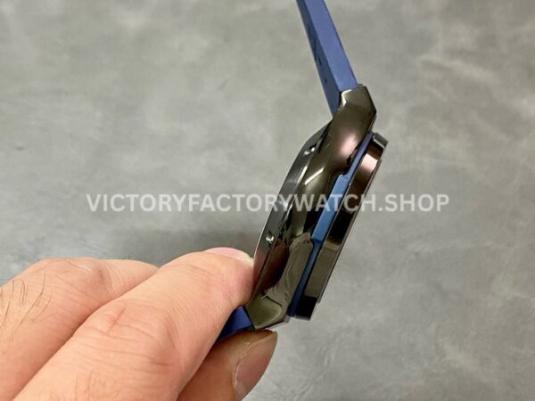HB Factory Hublot Classic Fusion Chronograph 521.CM.7170.RX 45mm Blue Rubber Strap Ceramic Bezel Blue Dial