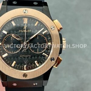 HB Factory Hublot Classic Fusion Chronograph 521.CO.1781.RX 45mm rubber strap rose gold bezel black dial replica watch