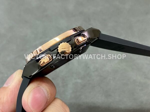 HB Factory Hublot Classic Fusion Chronograph 521.CO.1781.RX 45mm Rubber Strap Rose Gold Bezel Black Dial
