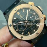 HB Factory Hublot Classic Fusion Chronograph 521.CO.1781.RX 45mm Rubber Strap Rose Gold Bezel Black Dial