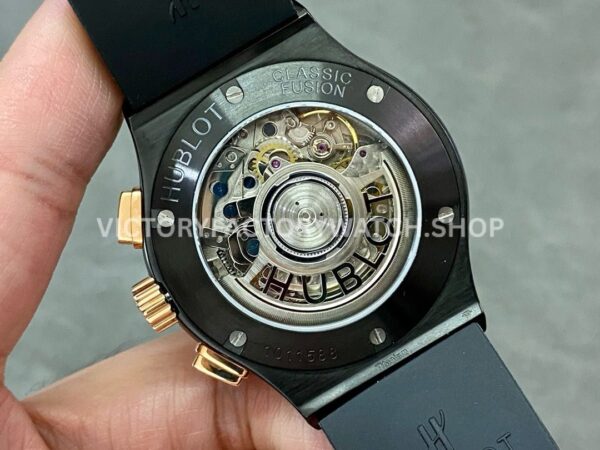 HB Factory Hublot Classic Fusion Chronograph 521.CO.1781.RX 45mm Rubber Strap Rose Gold Bezel Black Dial
